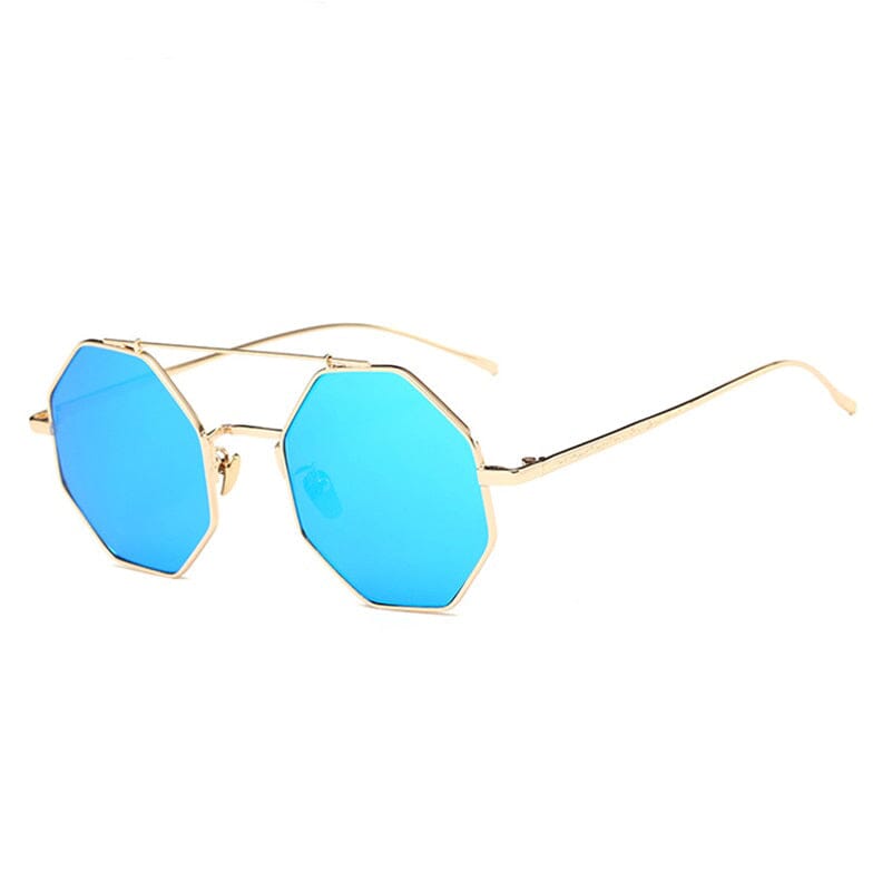 Shades Designer Eyewear Sunglasses Fashionjosie Gold Blue 