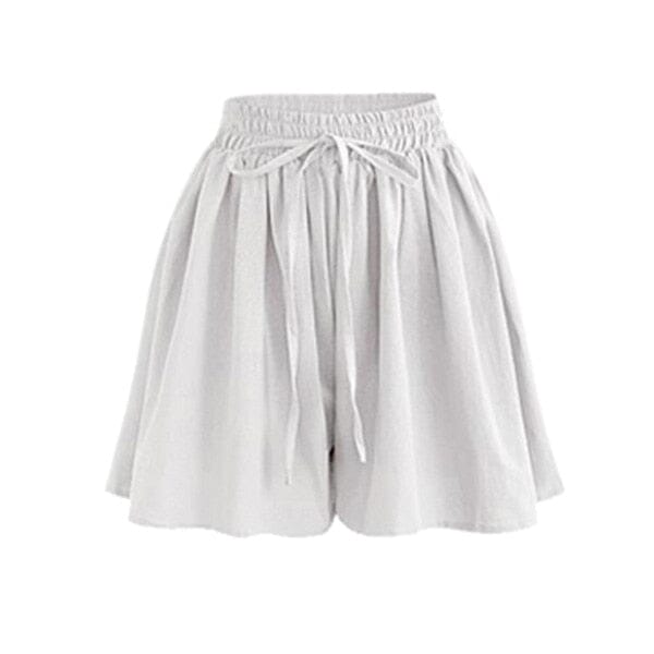 Shorts High Waist Loose Chiffon Skirts Fashionjosie White M 