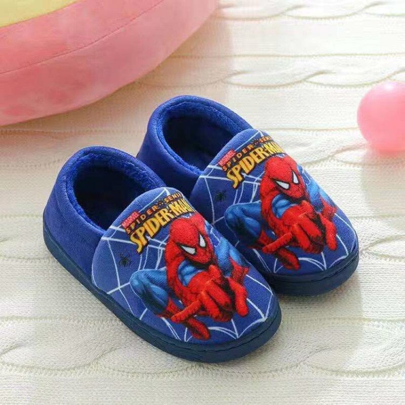 Soft Spider-Man Cotton Slipper Shoes Fashionjosie Blue With Heel 24-25 (Insole 15 CM) 