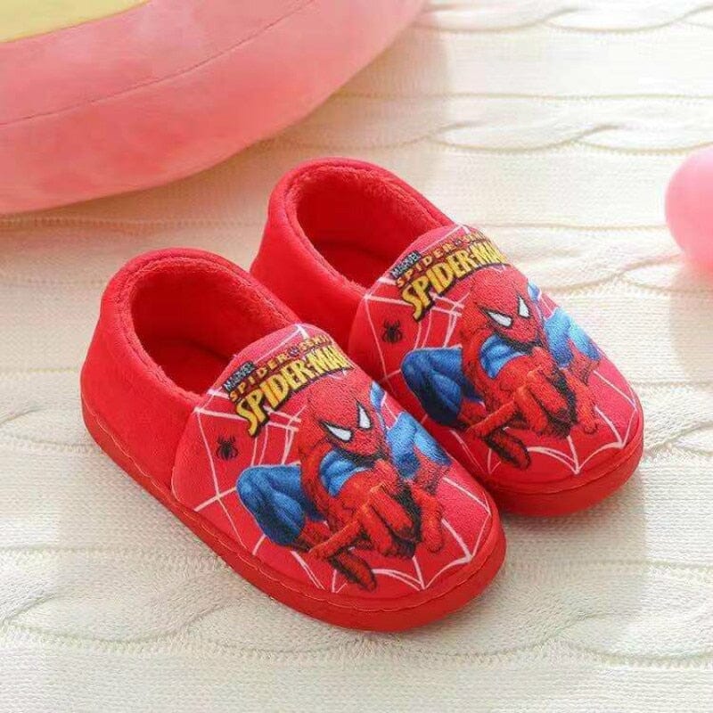 Soft Spider-Man Cotton Slipper Shoes Fashionjosie Red With Heel 24-25 (Insole 15 CM) 