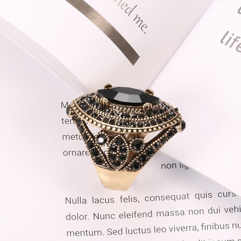 Vintage Look Luxury Black Antique Ring Rings Fashionjosie 