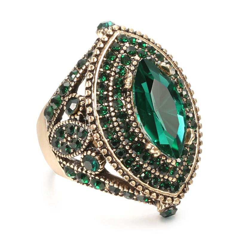 Vintage Look Luxury Black Antique Ring Rings Fashionjosie 7 Green 