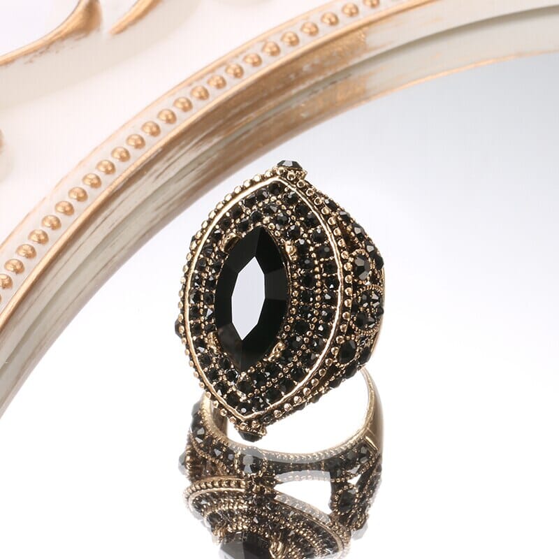 Vintage Look Luxury Black Antique Ring Rings Fashionjosie 