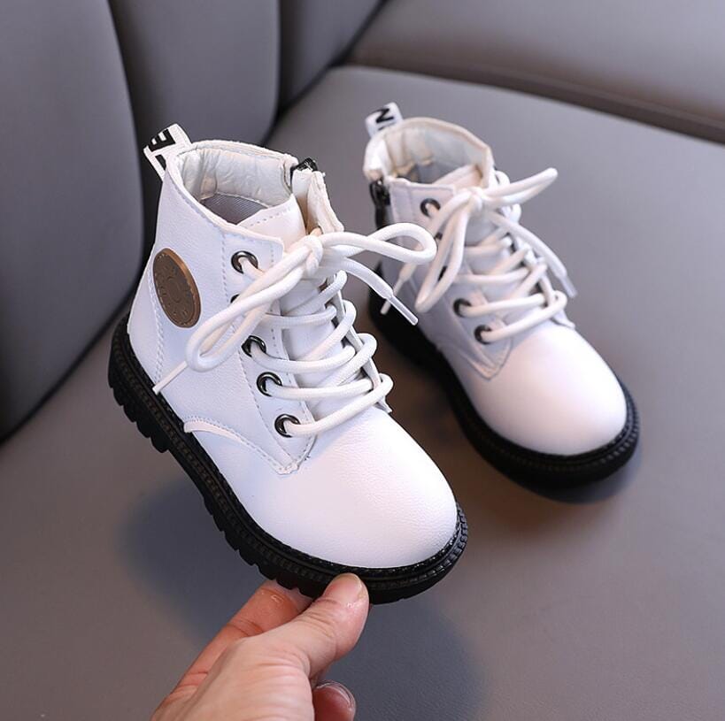 Waterproof Non-Slip Leather Snow Boots Baby Shoes Fashionjosie White Single 21 