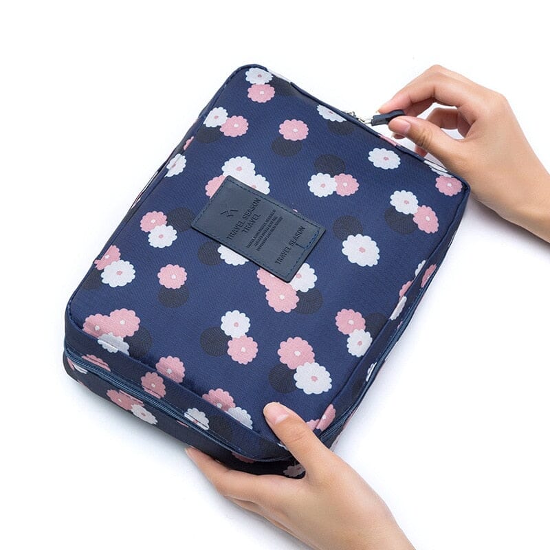 Waterproof Travel Cosmetic Bag: Multifunction Organizer Bags Accessories Fashionjosie Dark Blue Flower China 