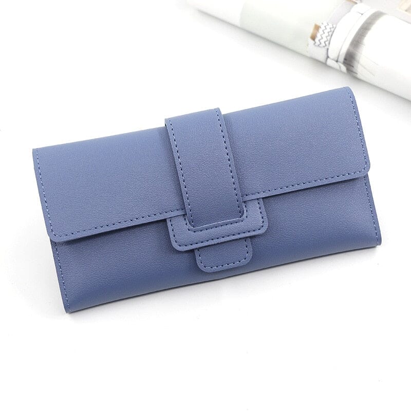 Women's Long Luxury Leather Wallets Handbags, Wallets & Cases Fashionjosie blue CN 