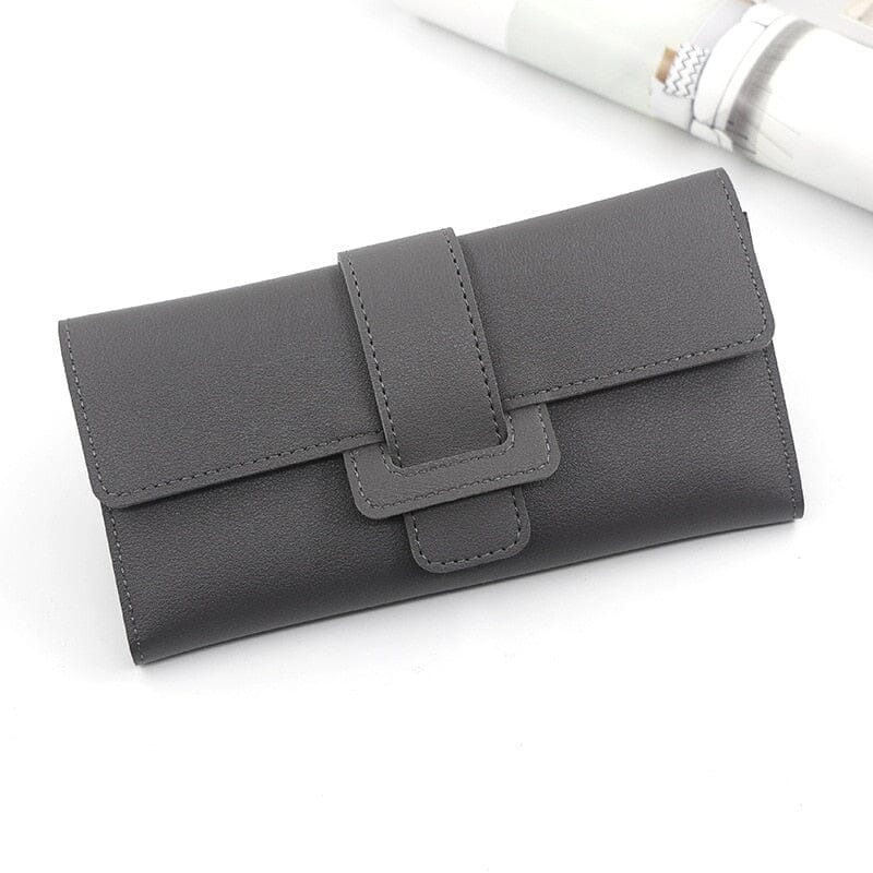 Women's Long Luxury Leather Wallets Handbags, Wallets & Cases Fashionjosie gray CN 