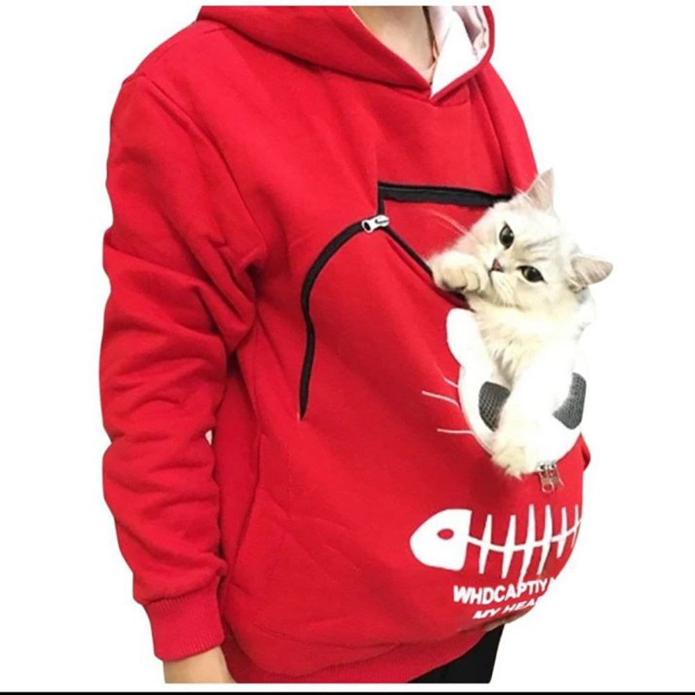 Sweatshirt with Kangaroo Pet Paw Pocket - Fashioinista