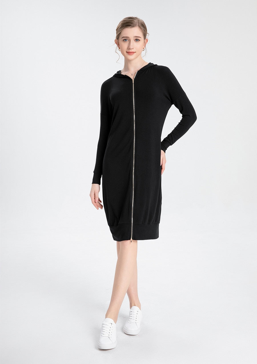 Breathe Easy: Soft Modal Zipper Dress - Fashioinista