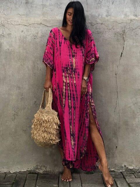 Beachwear Tunic Kaftan Swimwear Fashionjosie Orange Red One Size 
