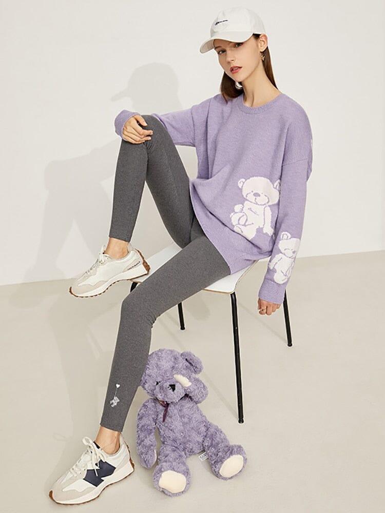 Bear Sweater Shirts & Tops Fashionjosie purple S 