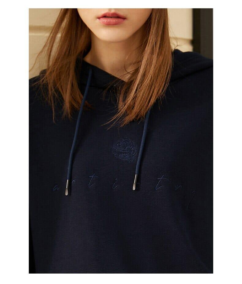 Casual Hooded Embroidery Pullover Shirts & Tops Fashionjosie 