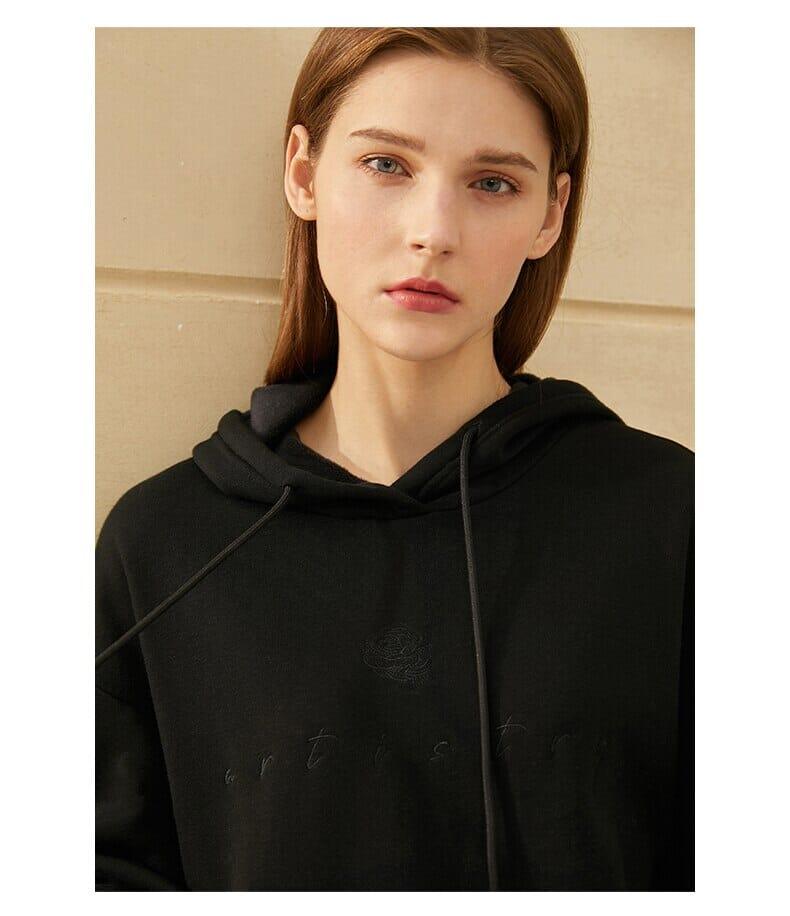 Casual Hooded Embroidery Pullover Shirts & Tops Fashionjosie 