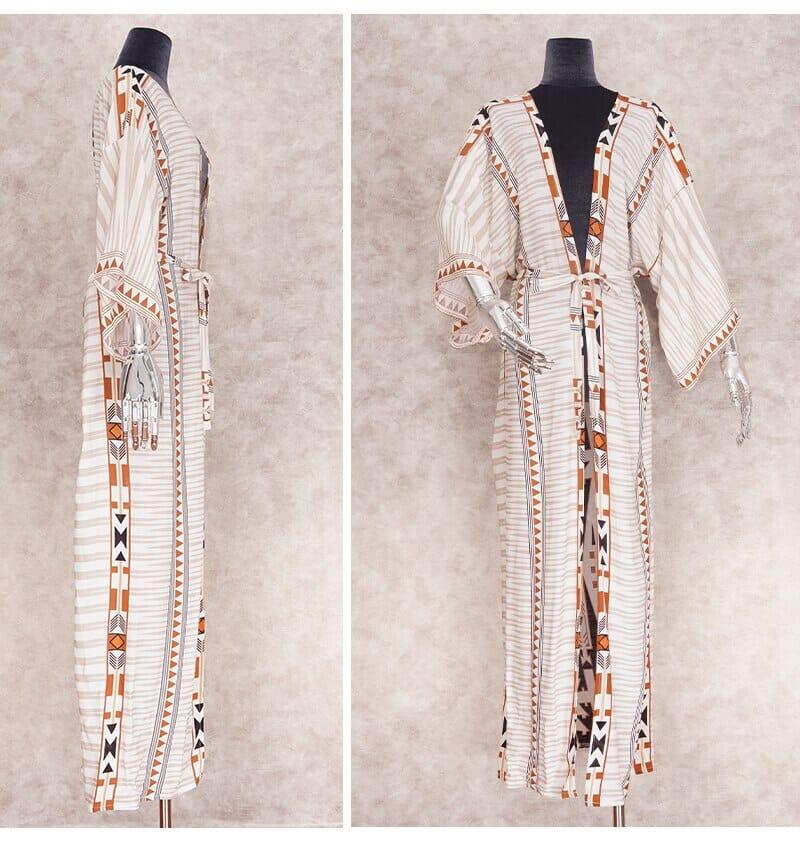 Elegant Self Belted Kimono Dress Tunic Women Fashionjosie 