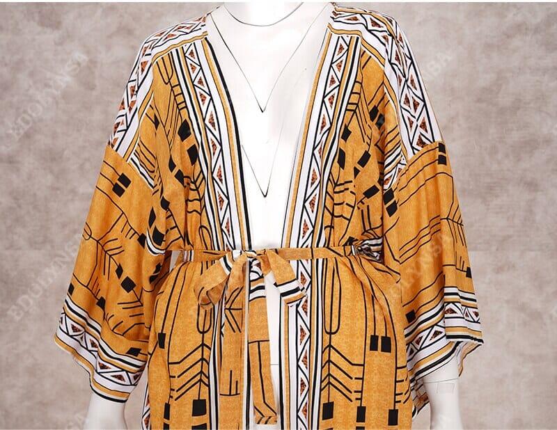 Elegant Self Belted Kimono Dress Tunic Women Fashionjosie 