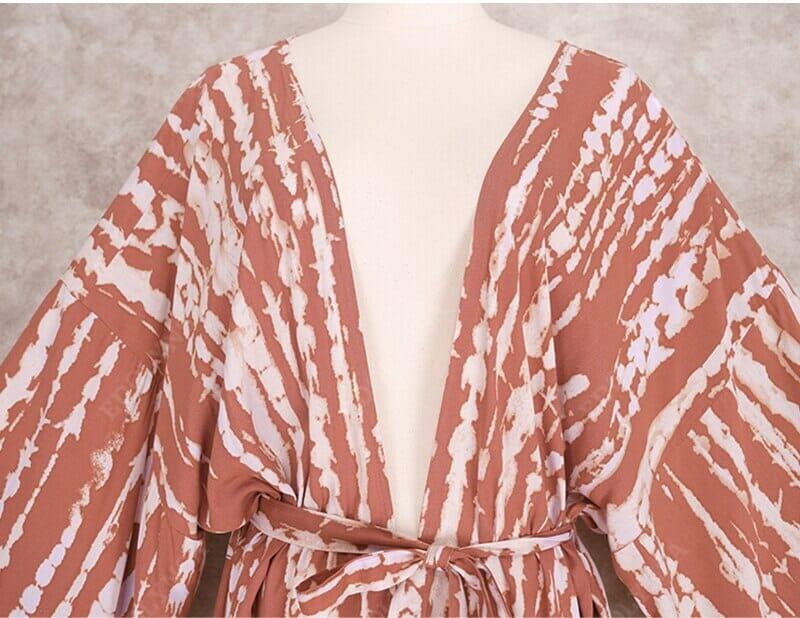 Elegant Self Belted Kimono Dress Tunic Women Fashionjosie 