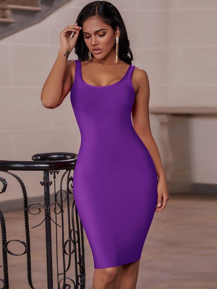 Elegant Sexy High-Quality & Evening Party Dress Club Fashionjosie Purple XS 