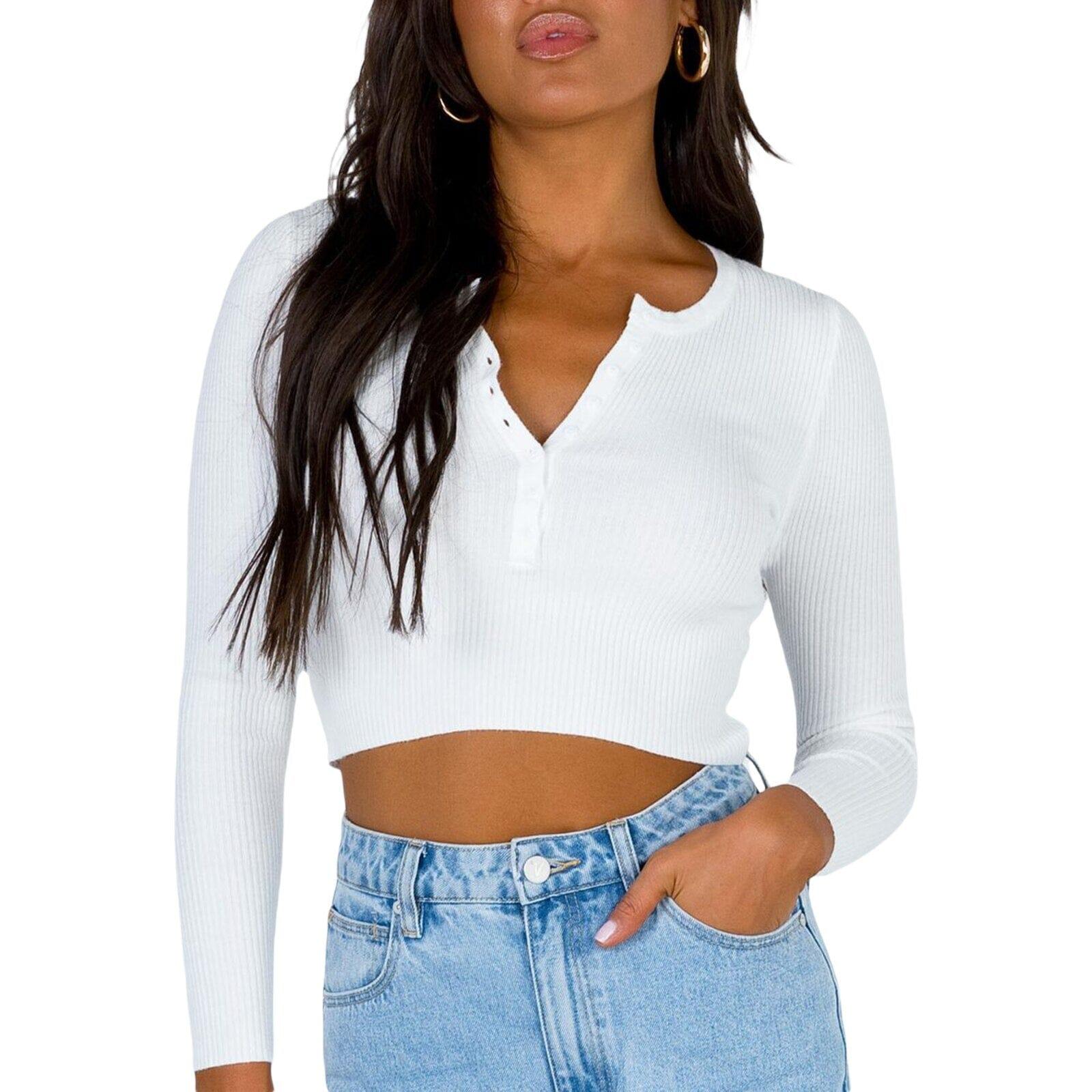 cute womens tops White 